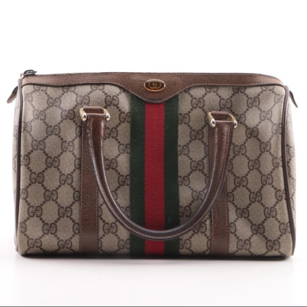 AUTHENTIC GUCCI Vintage GG Plus Boston Bag